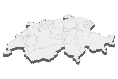 3D Map Of Switzerland Stock Illustration