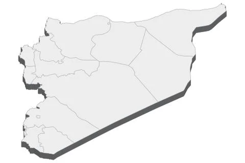 3D Map Of Syria Stock Illustration