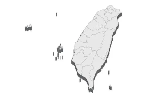 3D Map Of Taiwan イラスト素材