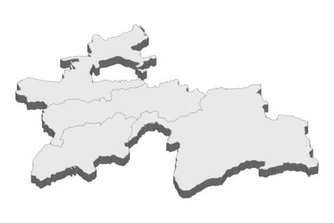 3D Map Of Tajikistan Stock Illustration