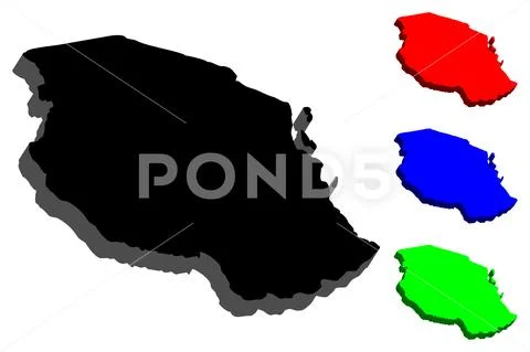 3D map of Tanzania Stock Illustration