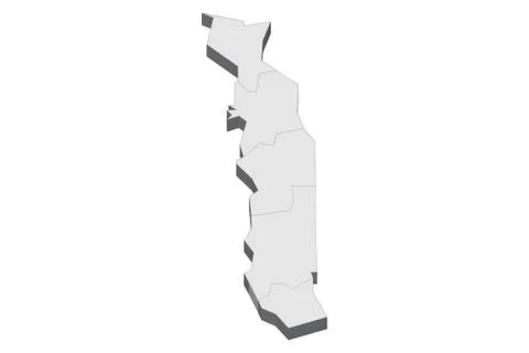 3D Map Of Togo Stock Illustration