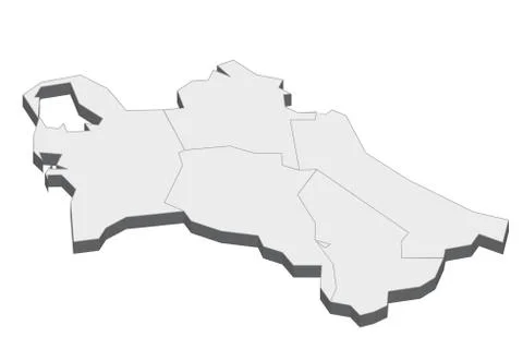 3D Map Of Turkmenistan Stock Illustration
