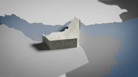 3D Map UAE, United Arab Emirates, Emirati, Dubai, Asia, Stock Footage 336119388
