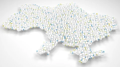 3D Map of Ukraine - Europe Stock Footage 87719066