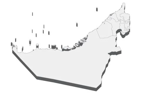 3D Map Of United Arab Emirates Stock Illustration
