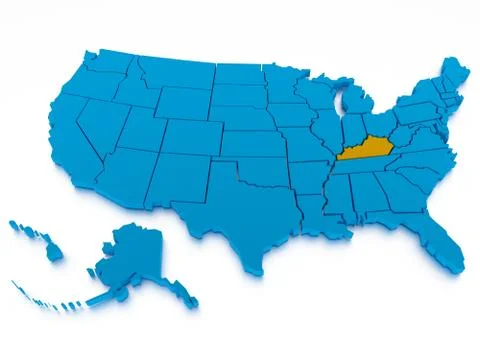 3D map of United States Stock Illustration