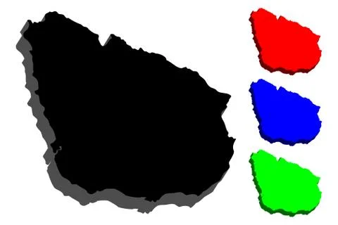 3D map of Uruguay Stock Illustration