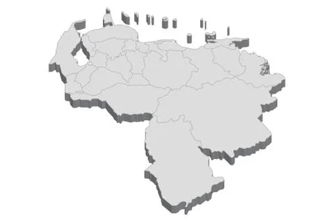 3D Map Of Venezuela Stock Illustration