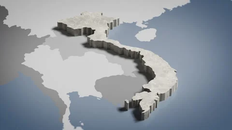 3D Map Vietnam, Vietnamese, Ho Chi Minh City, Asia 4K Stock Footage 336120063