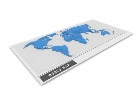 3D map of the world Illustrazione stock