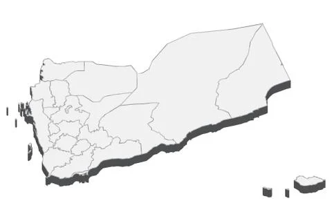 3D Map Of Yemen Stock Illustration