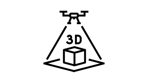 3d mapping tool aerial vehicle line icon animation Stock Footage 326125751