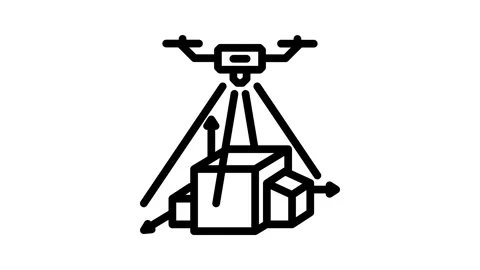3d mapping tool aerial vehicle line icon animation Stock Footage 326751758