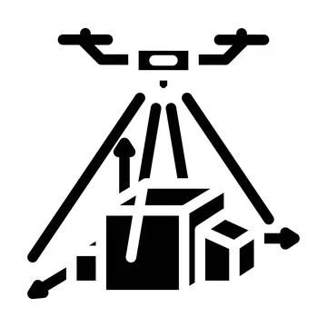 3d mapping tool aerial vehicle glyph icon vector illustration Stock Illustration