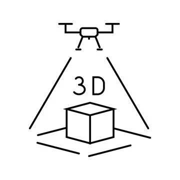 3d mapping tool aerial vehicle line icon vector illustration Stock Illustration