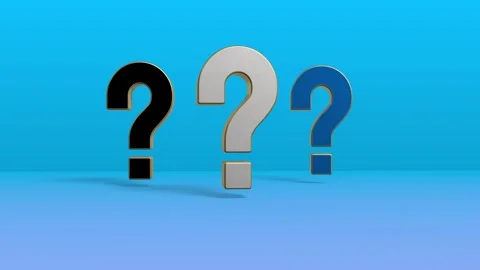 3D mark question icon blue background Stock Footage 299815177