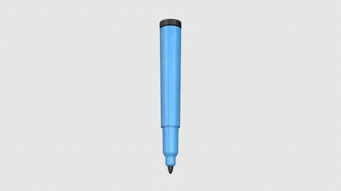 3D Marker Pen Rotating on a Transparent Background. Seamless Loop. 4K Stock-Footage 287724831