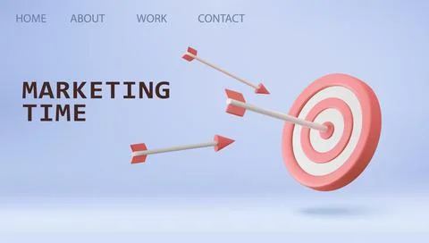3d Marketing time concept. Targeting the business. Stock Illustration