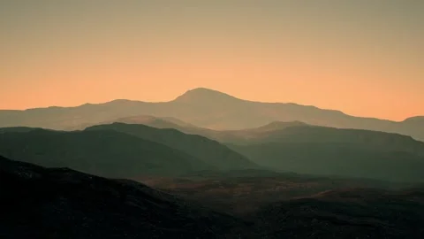 3D. Mars. Dark mount with yellow sky Stock Footage 287772399