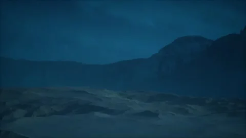 3D. Mars. Desert landscape at cold night Video stock 293163536