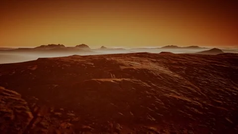 3D. Mars. Orange sky with clouds Stock Footage 287772511