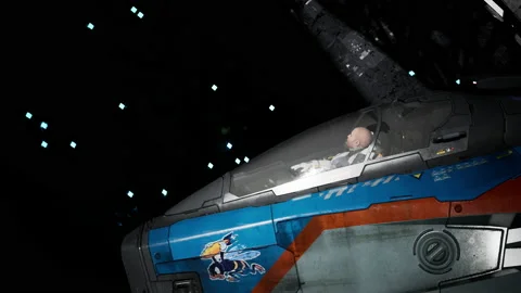 3D Mars planet Pilot in spaceship taking off Stock Footage 240085204