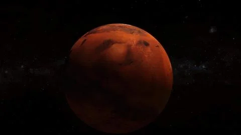 3d Mars planet on space star Illustrazione stock