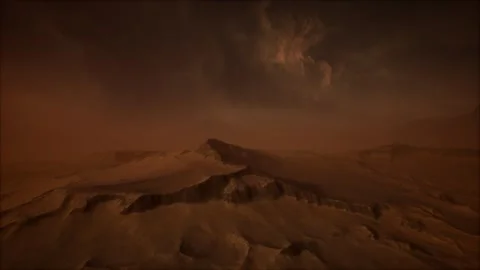 3D. Mars. Red dusty atmosphere Stock Footage 287772777