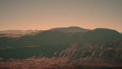 3D. Mars. Sunset red hills on martian land Stock Footage 287772433