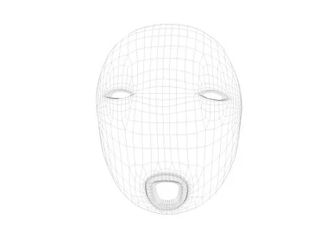 3d mask wireframe 库存插图