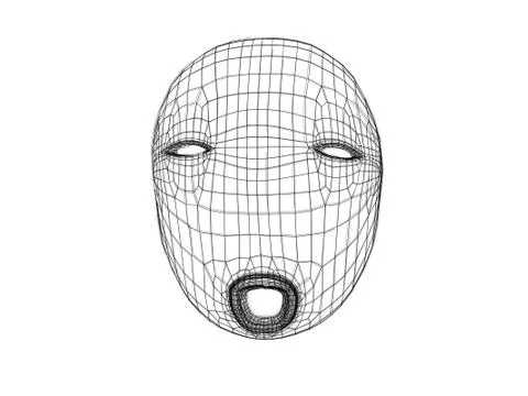 3d mask wireframe 스톡 일러스트