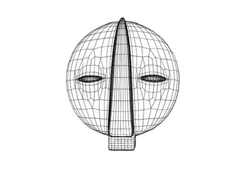3d mask wireframe 스톡 일러스트