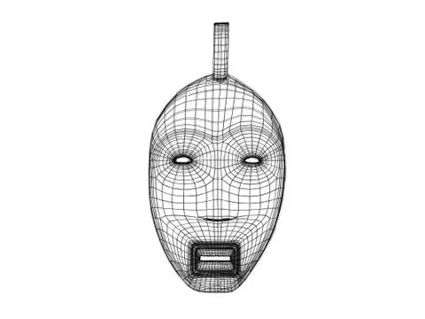 3d mask wireframe イラスト素材