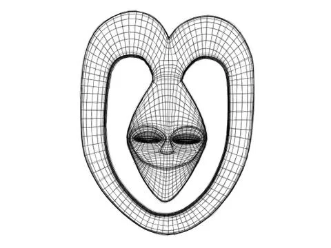3d mask wireframe 스톡 일러스트