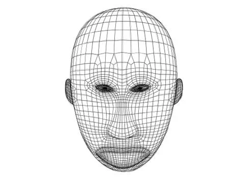 3d mask wireframe 스톡 일러스트