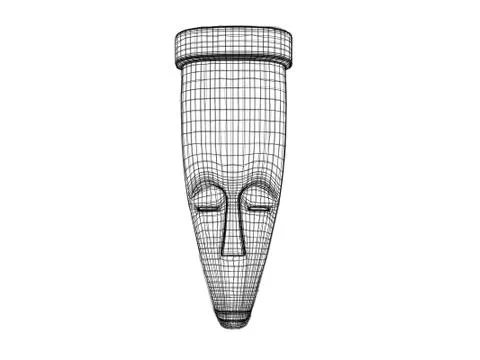 3d mask wireframe 스톡 일러스트