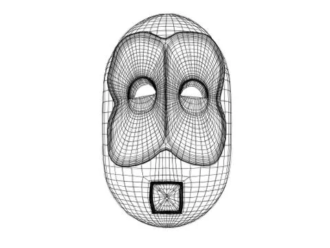 3d mask wireframe Stock Illustration