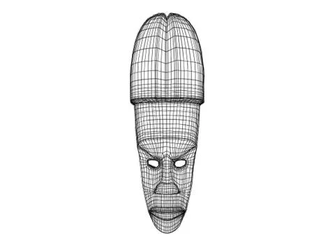 3d mask wireframe Illustrazione stock