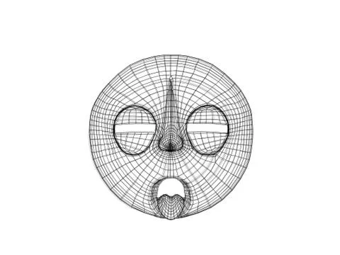 3d mask wireframe Illustrazione stock