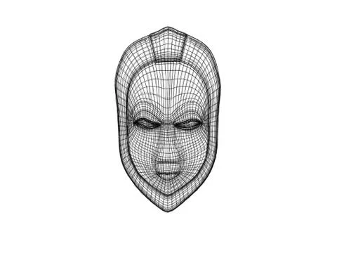3d mask wireframe 스톡 일러스트