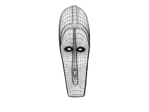 3d mask wireframe 스톡 일러스트