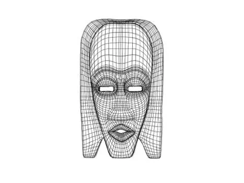 3d mask wireframe Stock Illustration