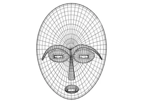 3d mask wireframe Stock Illustration
