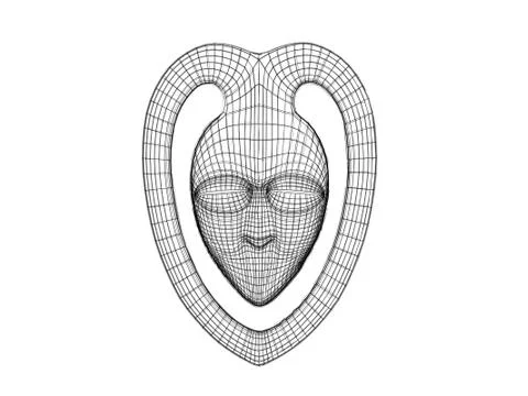 3d mask wireframe Stock Illustration