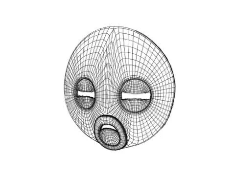 3d mask wireframe 스톡 일러스트