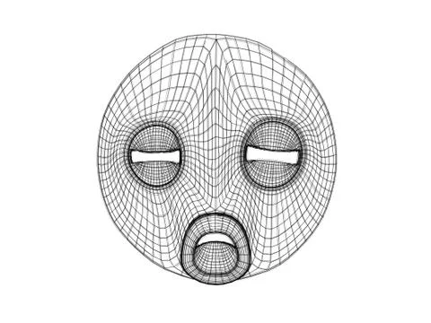 3d mask wireframe Illustrazione stock