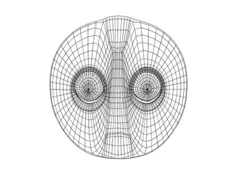 3d mask wireframe 스톡 일러스트