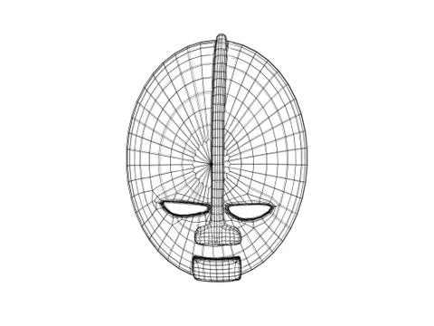 3d mask wireframe Illustrazione stock