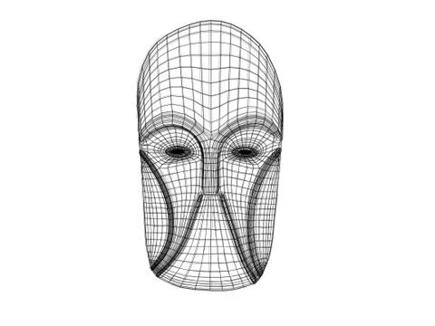 3d mask wireframe 库存插图